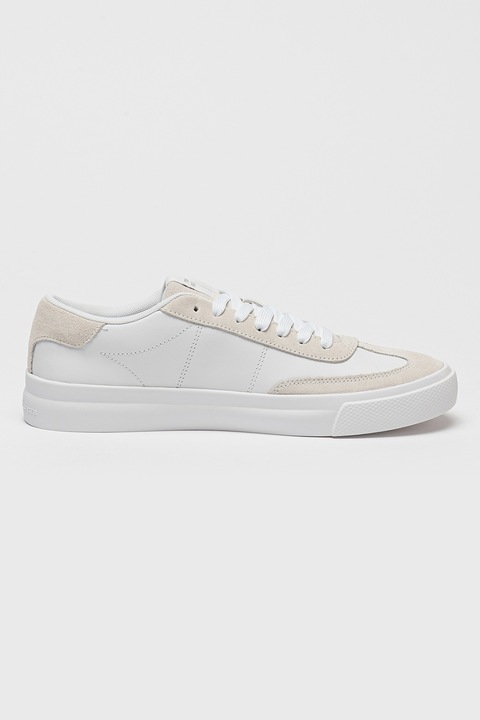Tommy Hilfiger, Bőr és nyersbőr sneaker, Fehér