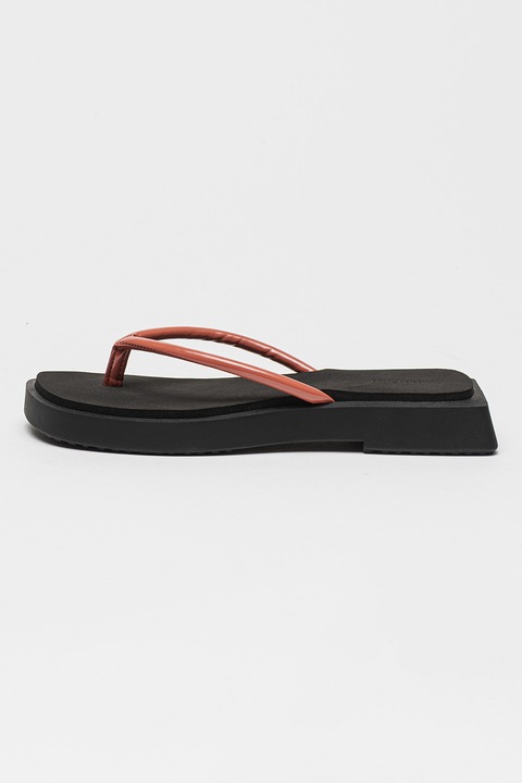 CALVIN KLEIN JEANS, Чехли с изчистен дизайн, Черен/Прашно розово, 39