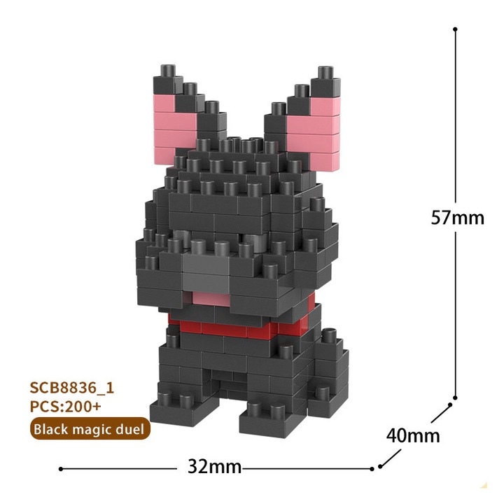 Set blocuri de constructie ZUOXIA caini micro particule 44x56x48mm
