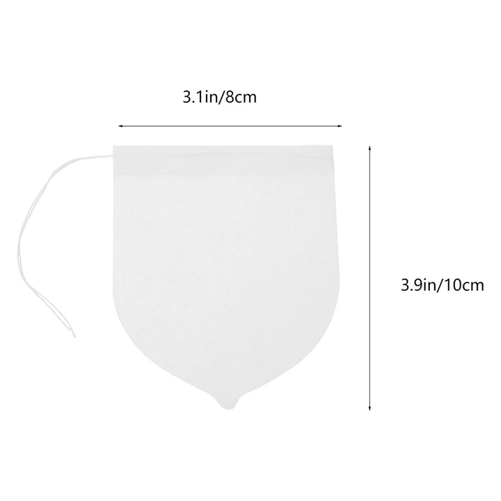 YANYXR teafilter tasak, 10x8x0.01cm, fehér, 100 db-os szett