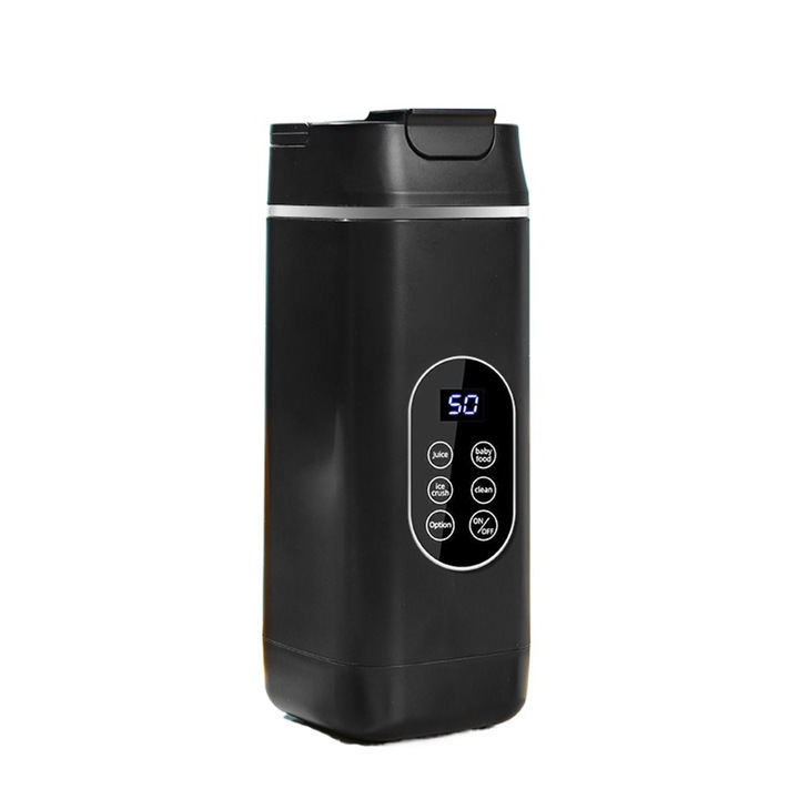 Tocator portabil multifunctional pentru legume si fructe, negru, cu incarcare USB