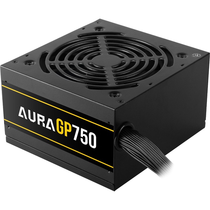 Sursa Gamdias Aura GP750 750W, ventilator silentios de 120mm, certificata 80 PLUS, Negru