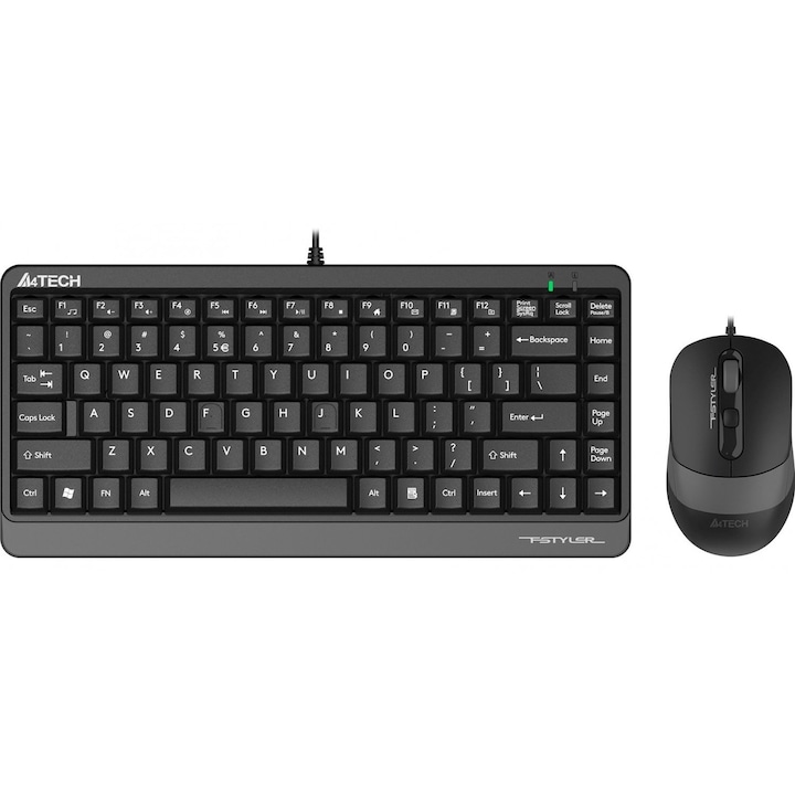 Комплект A4TECH Fstyler F1010, Сив, USB