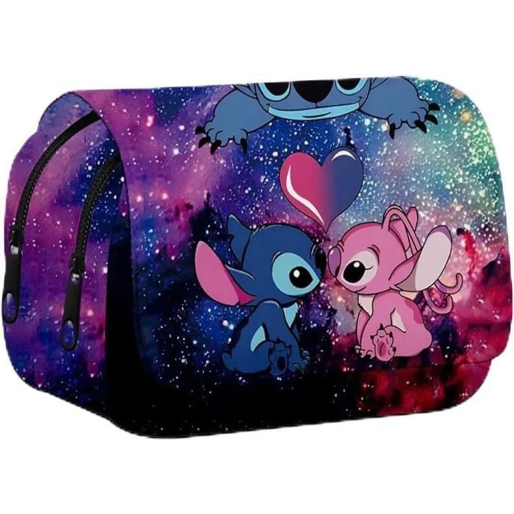 Несесер за моливи Стич, аниме тема, преносима за офиса, идеална за момчета и момичета - перфектна за началото на учебната година, връщане в училище