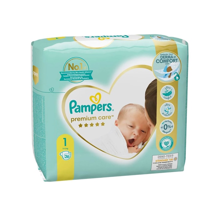 ΠΠ΅Π»Π΅Π½ΠΈ Pampers Premium Care Baby β1 2-5ΠΊΠ³ 26 Π±Ρ.