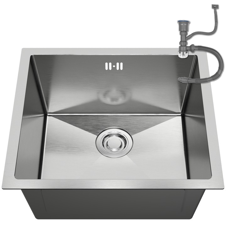 Кухненска Мивка, ANW Home Inox, За Вграждане, 49x44 см, Сифон