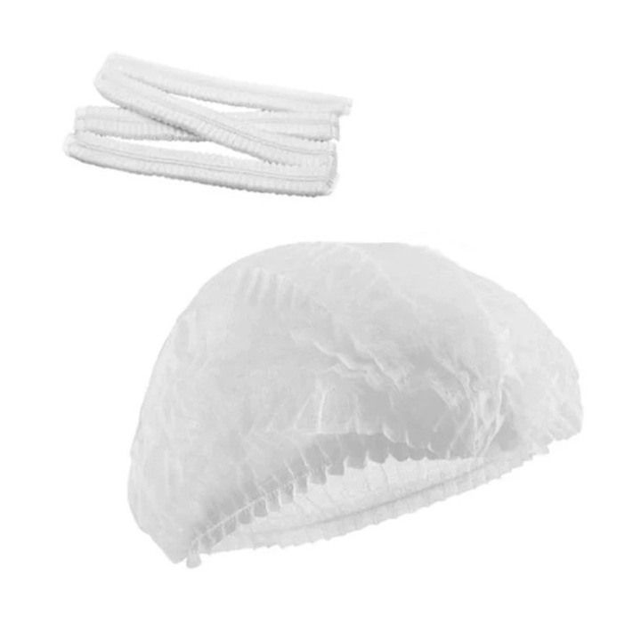 Prima eldobható orvosi sapkák, gumis és csipeszes, 100 darab