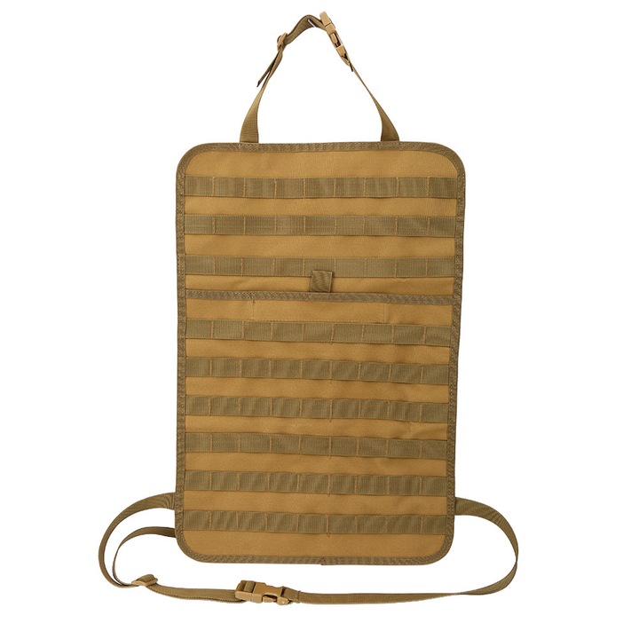 Organizator universal pentru scaun auto, nylon, khaki, 2 curele