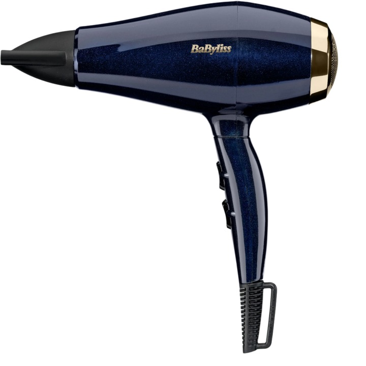 Сешоар BaByliss 5911E Black Onyx, HDDC мотор, 2100W, синьо-златист