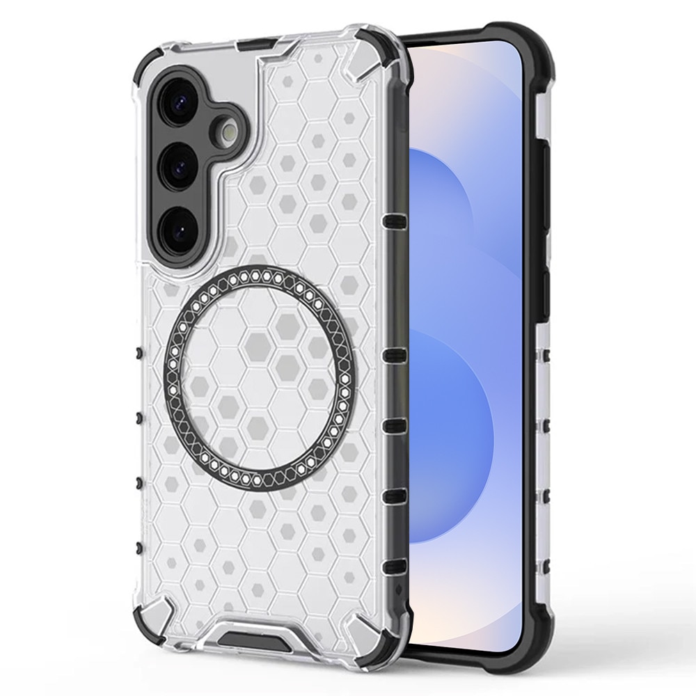 Husa pentru Samsung Galaxy A26 5G Daden® Honeycomb, MagSafe, Anti-soc, Protectie sporita, Incarcare wireless, Alb Fumuriu