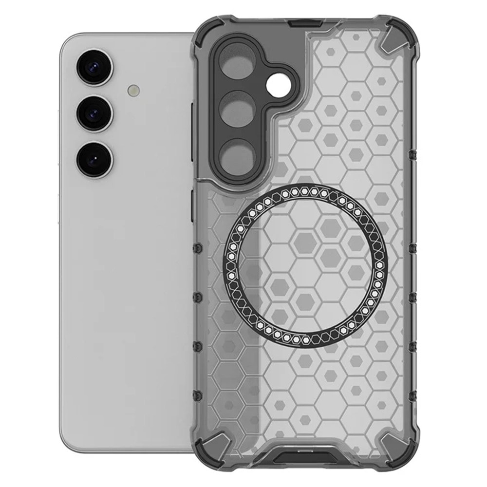 Husa pentru Samsung Galaxy A26 5G Daden® Honeycomb, MagSafe, Anti-soc, Protectie sporita, Incarcare wireless, Negru Fumuriu