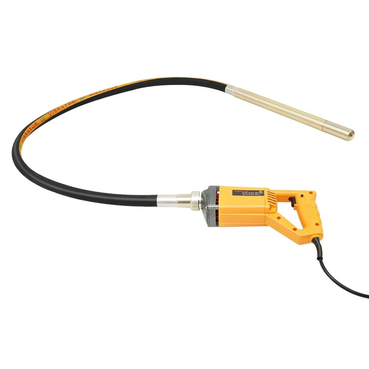 Betonvibrátor, 1300W, 4300RPM, 2m-es rúd, EU csatlakozó, sárga