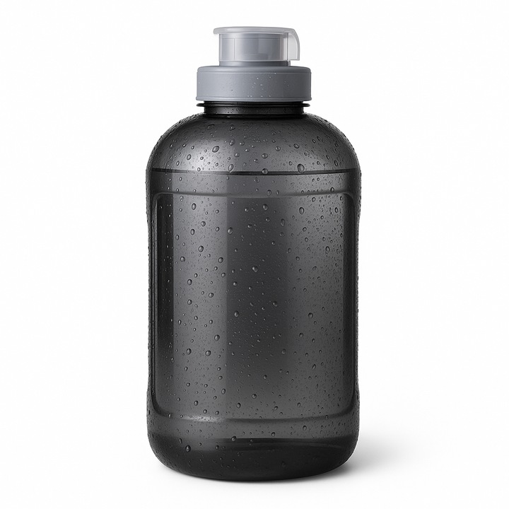 Sticla de apa 1.6 l, Zola, cu maner si snur, 12.5 x 24 cm, cenusie