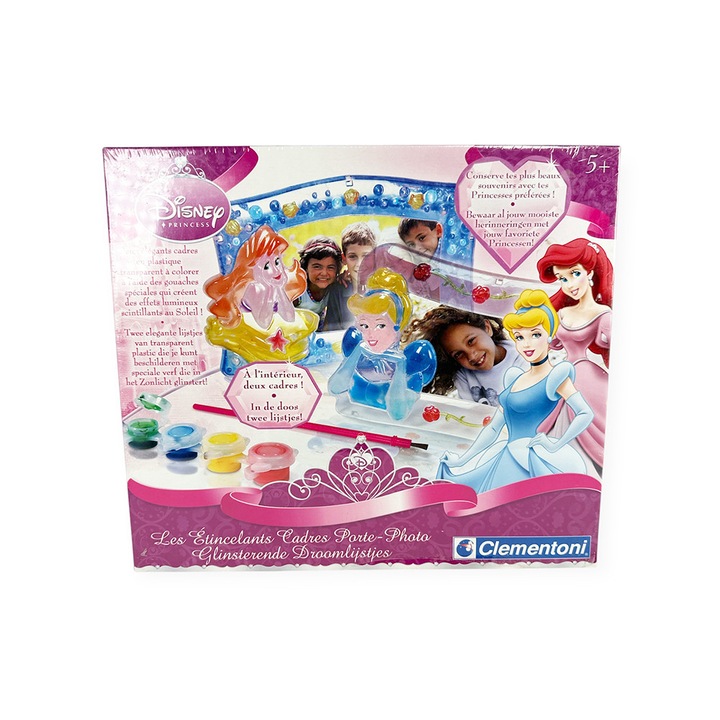 Kit creativ Disney Princess *662098 ML1-12-2, Kit de decorare rama foto, 2 rame foto din plastic transparent, 28 x 24 cm