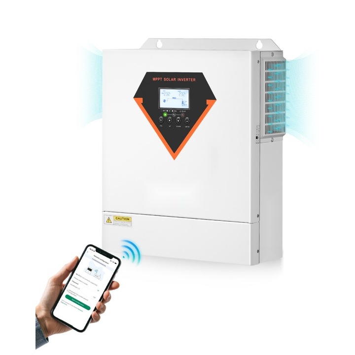 Incarcator Solar Hibrid cu Invertor, 3500W, 220/230V, WiFi Incorporat, Controler 100A MPPT
