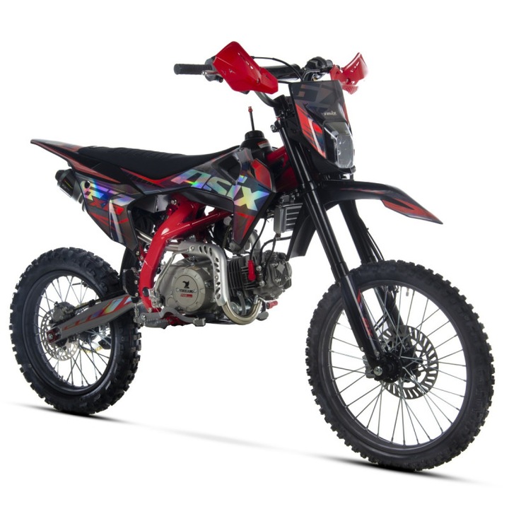 Motocicleta Enduro/Cross Asix XB67 140cc, 4T, roti 19"/16", 4 viteze, pornire pedala, culoare negru/rosu