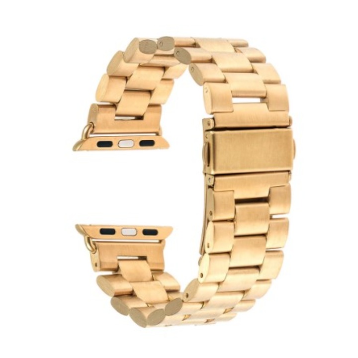 BeSmart rozsdamentes acél fémszíj, Apple Watch 1/2/3/4/5/6 verziókkal kompatibilis, 38/40/41 mm, arany