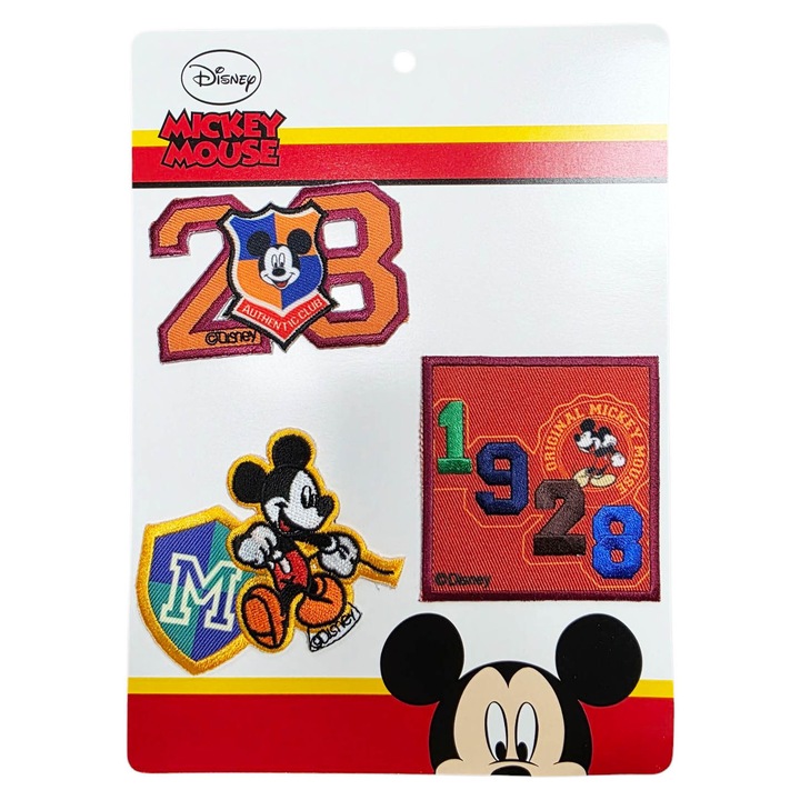 Set de aplicatii textile termoadezive, 3 buc, Mickey Mouse