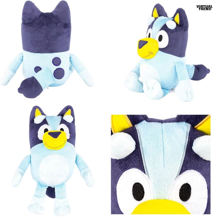 Jucarie de plus Bluey si Bingo, personaj Bluey, Albastru, 28 cm, Virtual Trend®