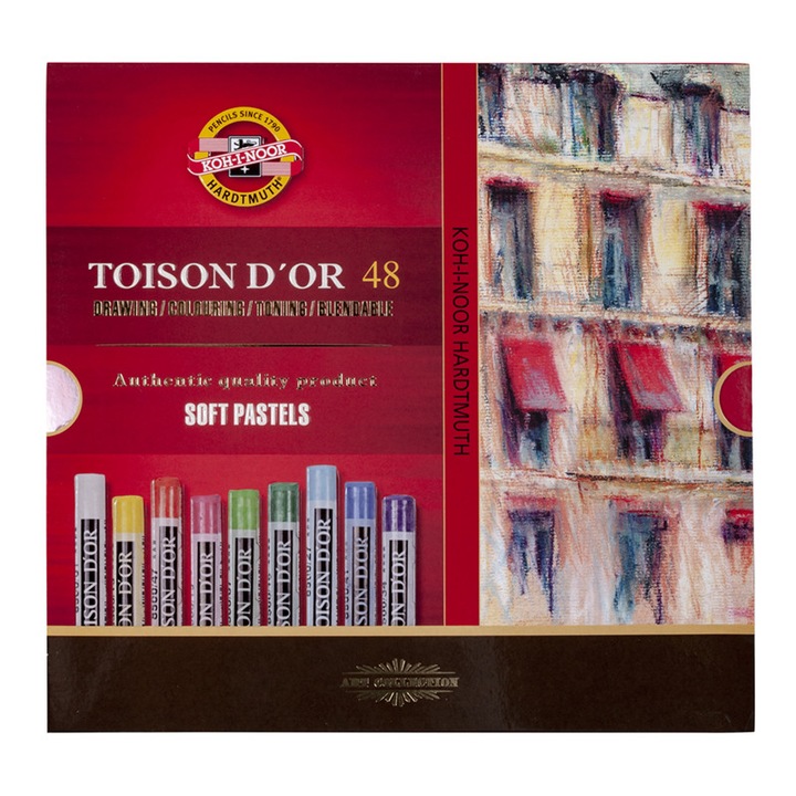 Комплект суха паста Toison D'or, 48 цвята, картон