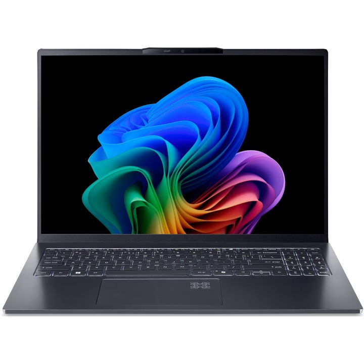 Лаптоп Acer Swift Go SFG16-61-R418 с AMD Ryzen AI 7 350 (2.0/5.0GHz, 16M), 32 GB, 1TB M.2 NVMe SSD, AMD Radeon 860M, Windows 11 Home, Черен
