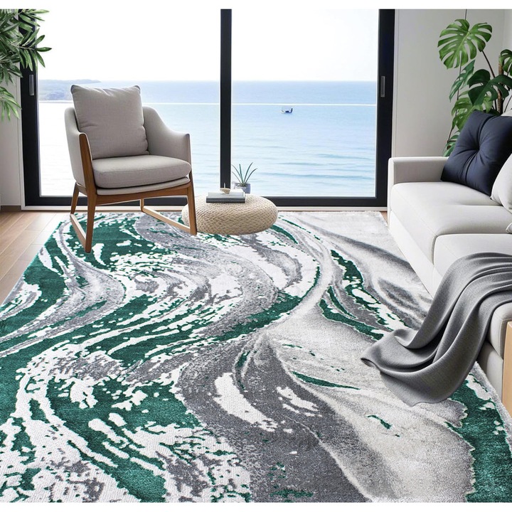 Modern szőnyeg Cezar 1115 (Grey-Green) 240x330cm Zöld-Szürke