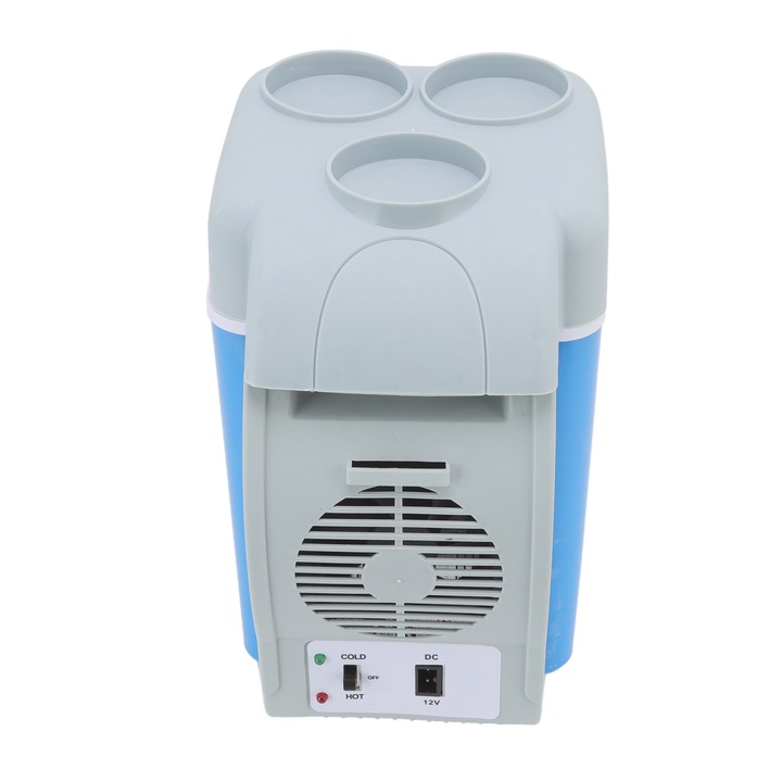 Frigider auto, 7.5L, functii de racire si incalzire, alb/albastru