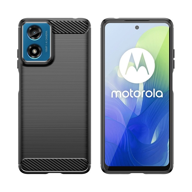 Husa de Protectie pentru Motorola Moto G04 5G / Moto G24 5G, Flippy, Protectie 360, din TPU cu element de Carbon, Anti Alunecare, 1.8 mm, Negru