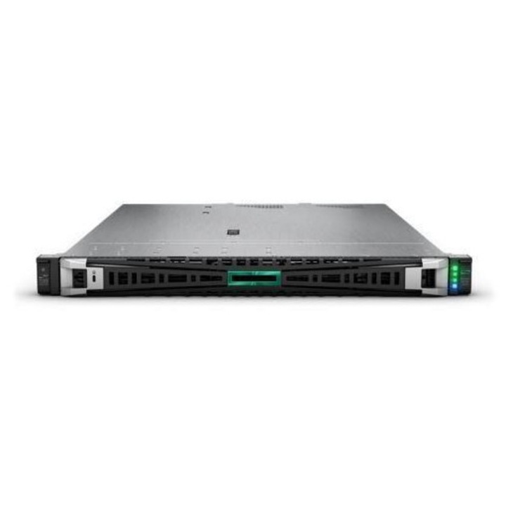 Сървър HPE ProLiant DL320 Gen11, Rack 1U, Intel Xeon 4510 12 C / 24 T, 2.4 GHz - 4.10 GHz, 30 MB кеш, 150 W, 64 GB DDR5 ECC, 960 GB SSD, 2 x 1000 W, Без операционна система
