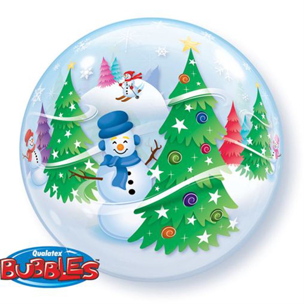 Balon Bubbles 56 cm Om de zapada Craciun, Qualatex