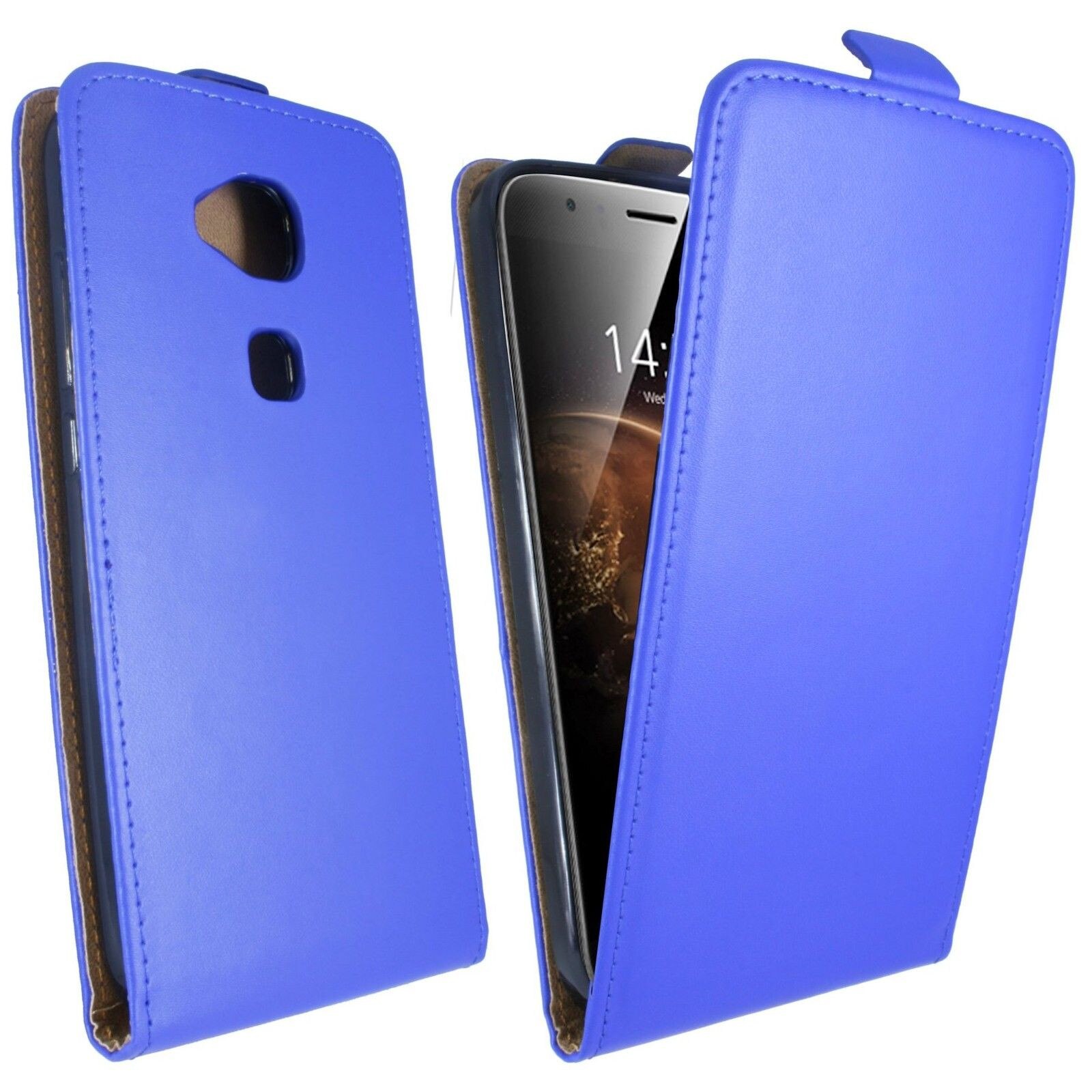 Husa Flip Piele Ecologica Huawei G8, Albastra