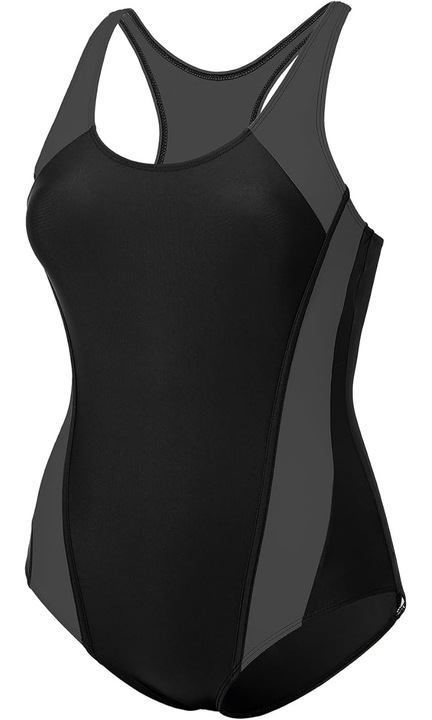 Costum de baie intreg Durio, push-up, decupat la spate, negru, Negru