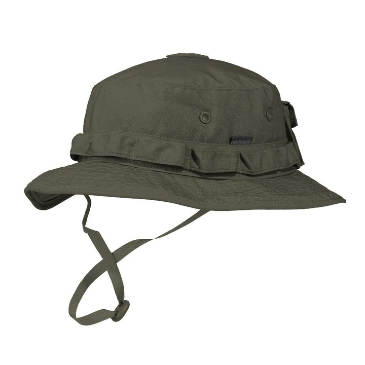 Palarie Jungle Pentagon, verde, material Ripstop 65% poliester 35% bumbac, curea reglabila, 56