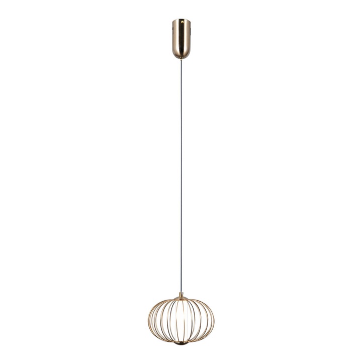 LED Пендел, 5W RABEL, златист, диаметър 20 см, височина 120 см