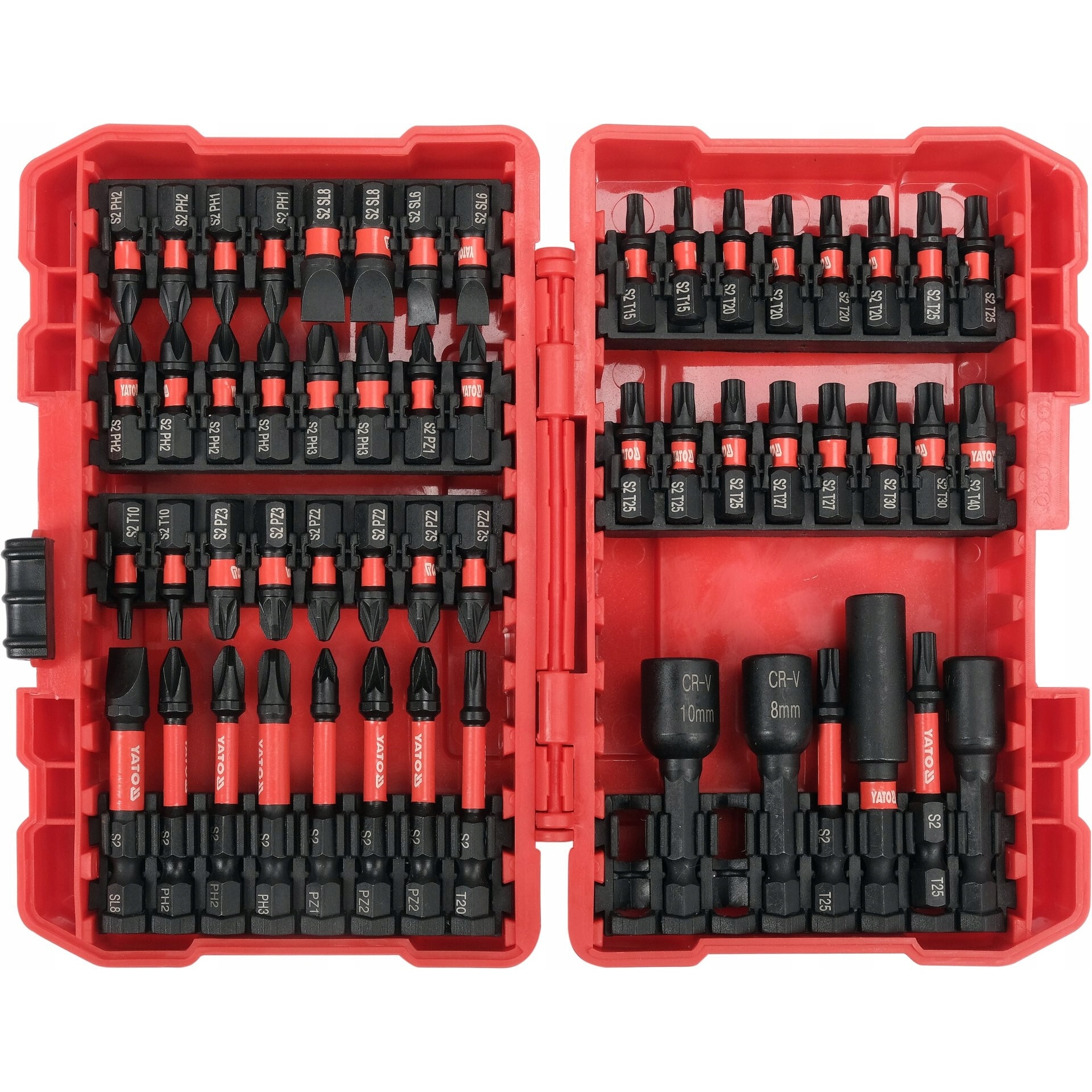 Set de Șurubelnite Yato, 54 bucăți, Adaptor 1/4'', Bituri standard