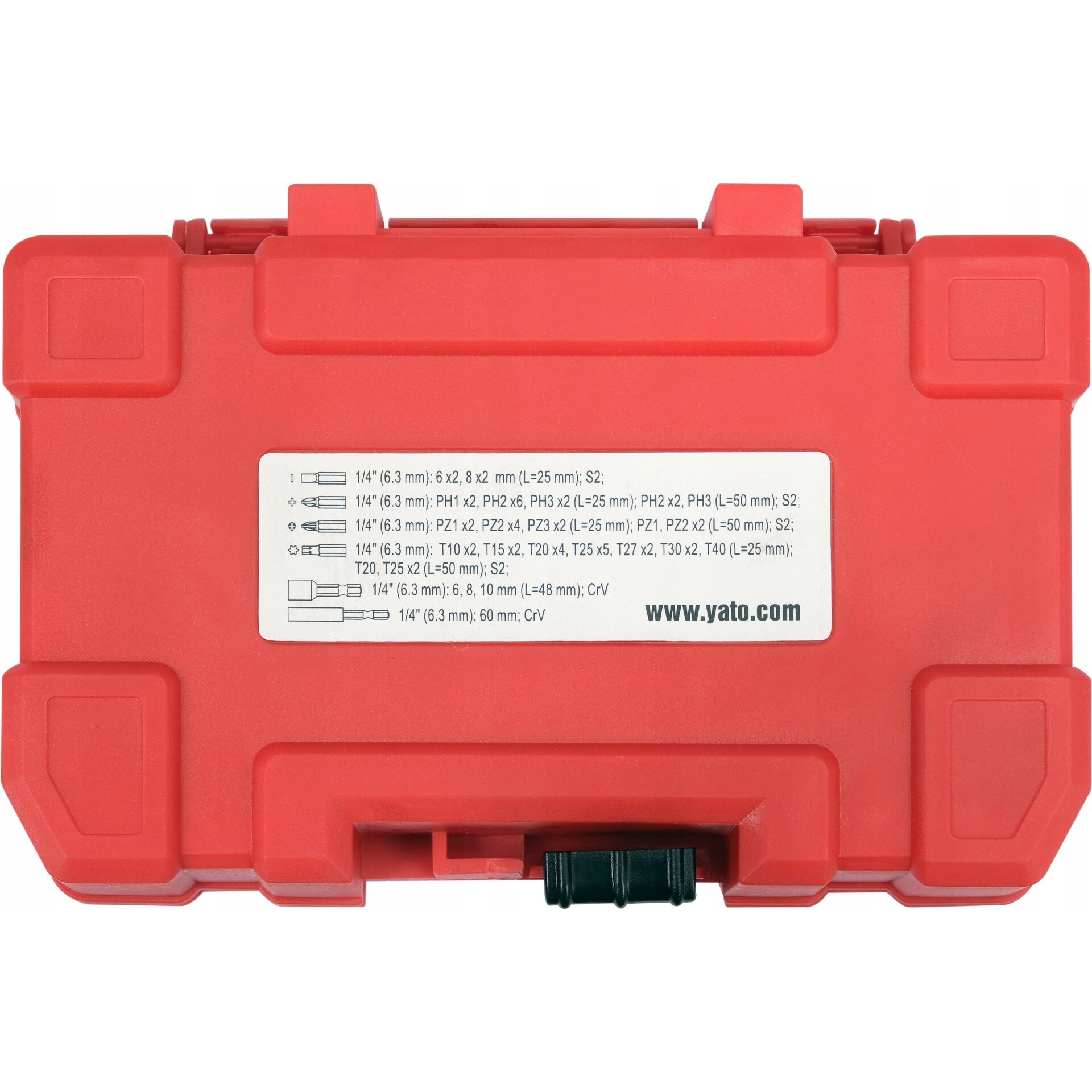 Set de Șurubelnite Yato, 54 bucăți, Adaptor 1/4'', Bituri standard