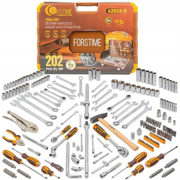 Set scule CHEI TUBULATOARE 202 buc. 1/4" 3/8" 1/2" 6 puncte 4-32mm