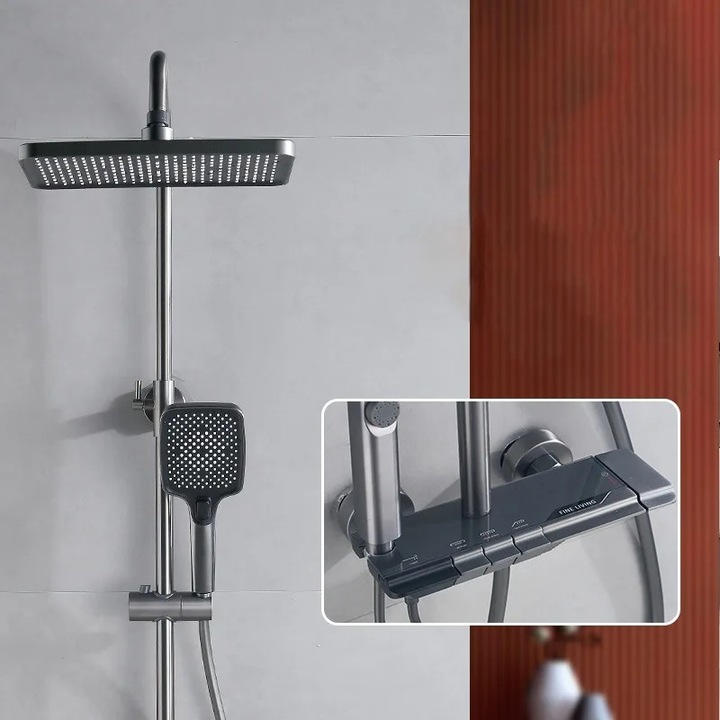 Set de dus multifunctional tip ploaie cu termostat