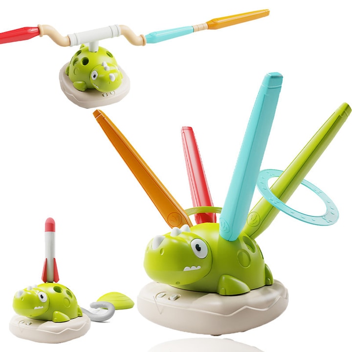 IDAMAKON 3 az 1-ben Dinoszaurusz Játékok Rakétavető Kihívás Többszínű Rudakkal Gyerekeknek 3+