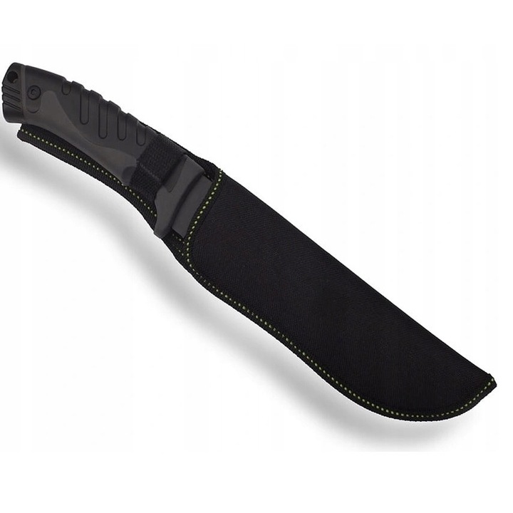 Cutit tip briceag, pentru camping, vanatoare, drumetii, pescuit, 32 cm, cu blocare lama, metal si teaca material textil pentru pastrare, supravietuire, tactic militar