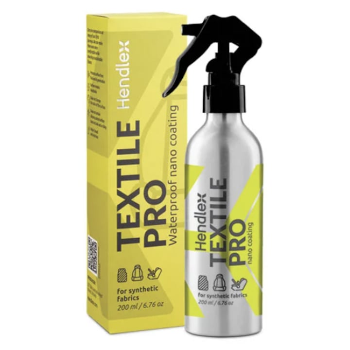 Spray impermeabilizare si protectie textile si sintetice, Hendlex Textile Pro Nano Coating, efect hidrofob, 200 ml