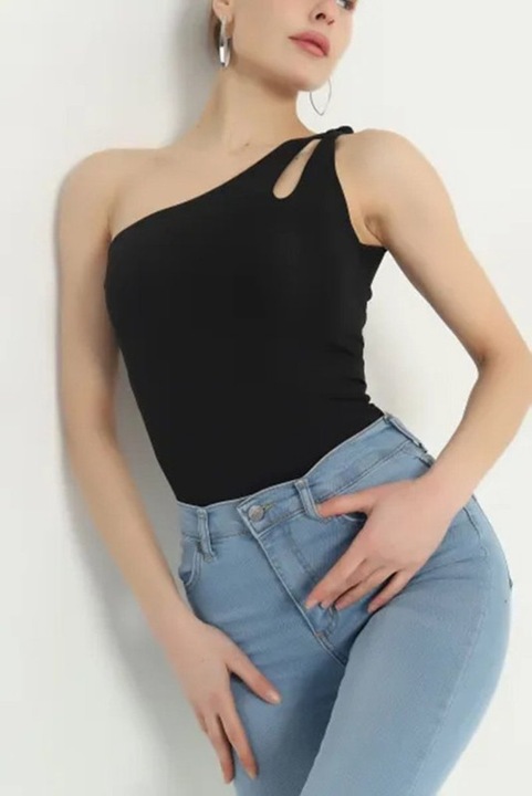 MUDA FASHION Асиметричен боди, Черен