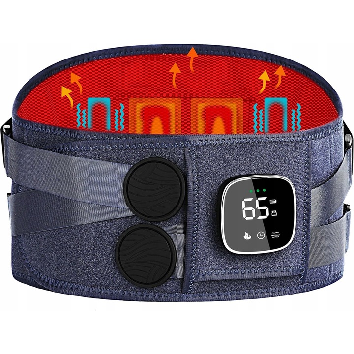 Centura de masaj incalzita Luka, 3 in 1, 5 moduri de vibratie, 45-65°C, 152 cm