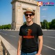 Tricou Romania pumn dreptate cu text, Barbat, 100% bumbac, Cri-Flo, Culoare Negru, Marime S