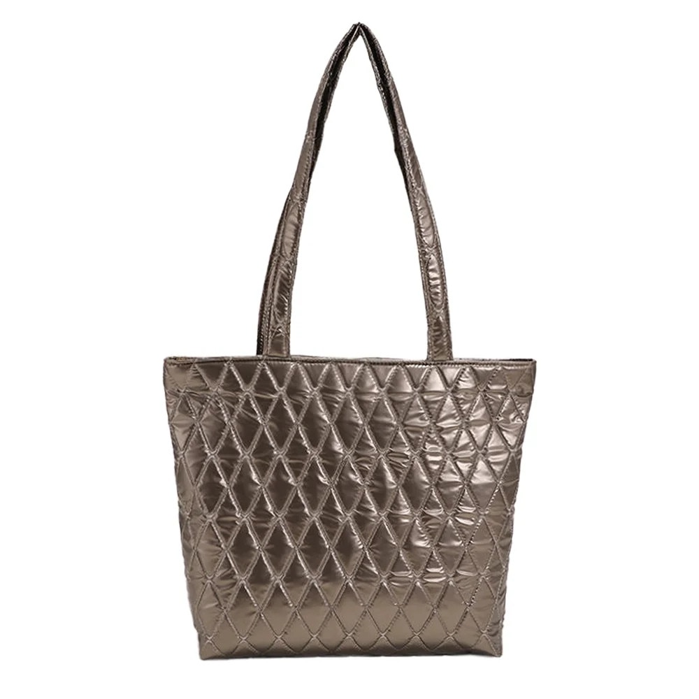Geanta laptop YANYXR Metro Tote, dublu compartiment, izolatie, champagne, 15 inch