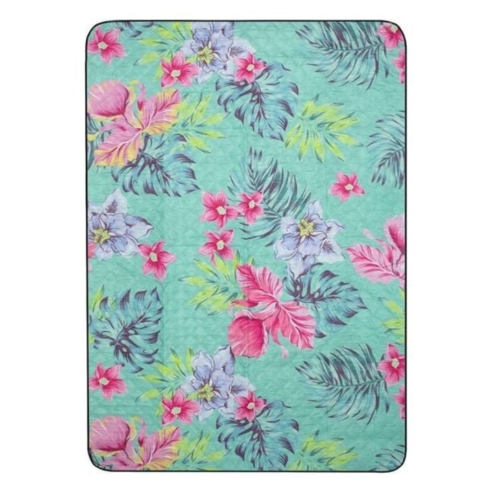 Patura Picnic, Model Floral, 200x150cm, Turcoaz
