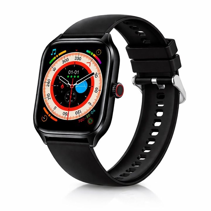 Smartwatch UNICO Watch Pro Max 2.01”, Bluetooth 5.1, Autonomie pana la 15 zile, IP65, Monitorizare Sanatate, Notificari, Curea Silicon Negru