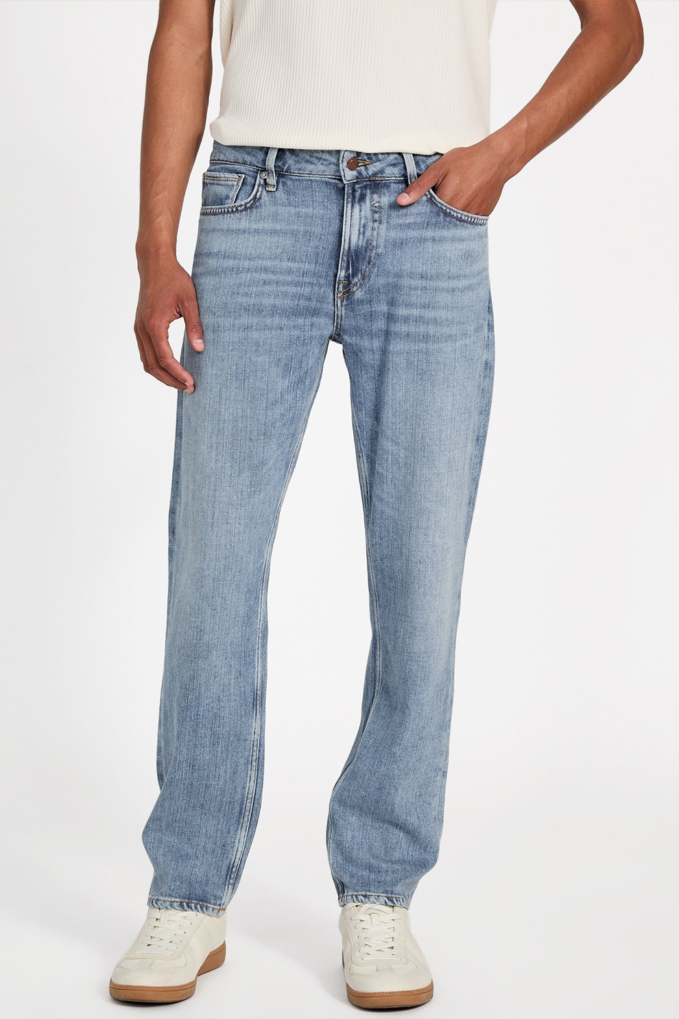 GUESS, Blugi drepti Angels, Albastru deschis, W36-L32