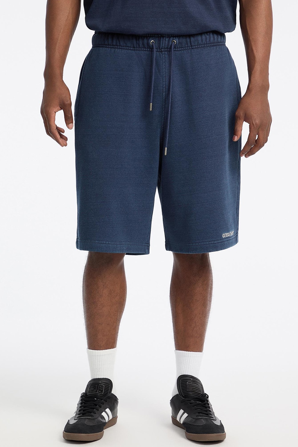 GUESS JEANS, Bermude sport relaxed fit de bumbac, Indigo, L