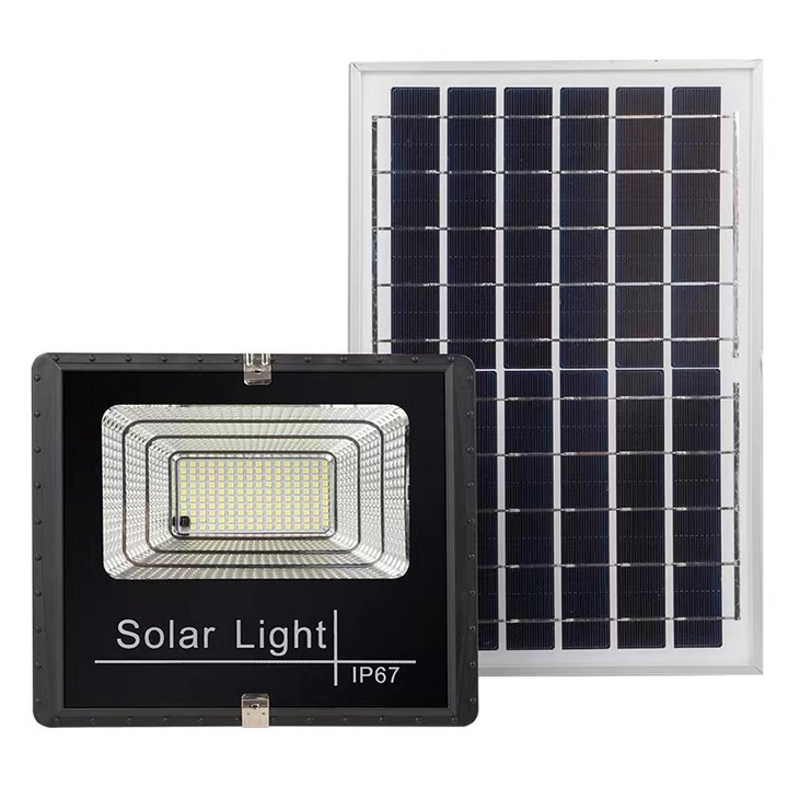 Соларни лампи, 800W, водоустойчиви IP67, интелигентно управление на светлината, поликристален силиций, подходящи за различни среди, дистанционно управление, черни